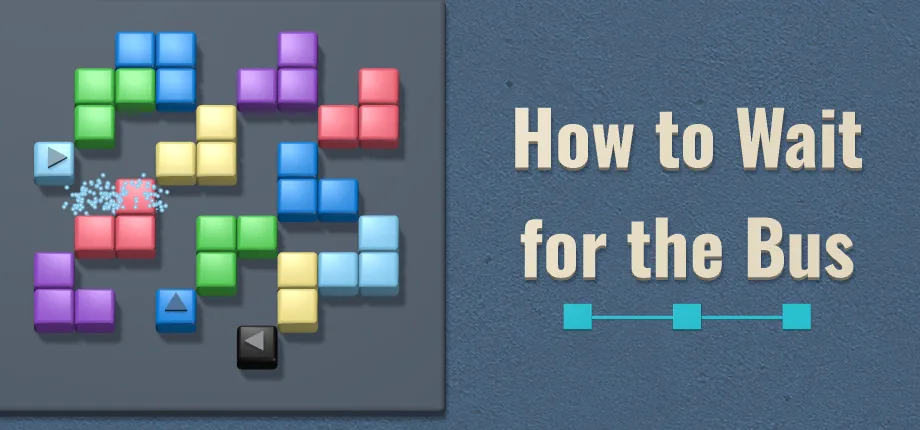 How to Wait for the Bus artwork: a colourful tile puzzle board beside the game's title
